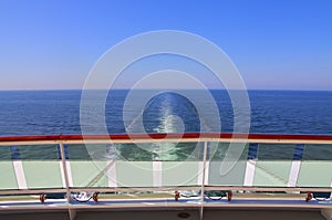 Ocean ship wake trail