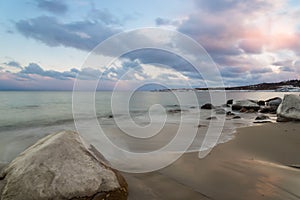 Ocean shore on a winter day