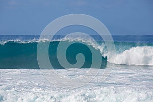 Ocean Shorebreak Wave Swell Front View