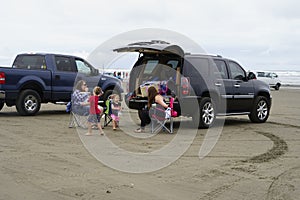 Families were playing on Ocean Shores