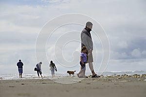 Families were playing on Ocean Shores