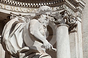 Ocean statue detail at Fontana di Trevi