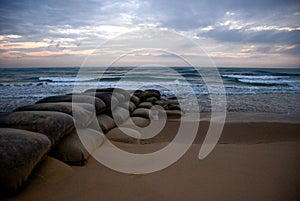 Ocean Sunrise with Sandbags