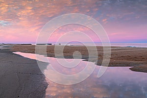 Ocean Sunset and Tidal Pools Old Lighthouse Beach Buxton North Carolina