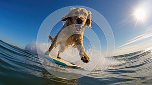 ocean surfer dog