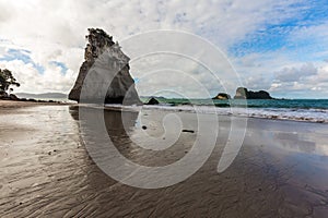 Ocean tide in the Cathedral Cove