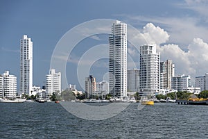 Suburb of Cartagena, Colombia from the harbor Harbour photo