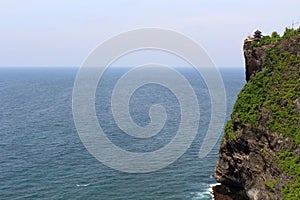 Ocean and Uluwatu Pura of Bali. Taken January 2022