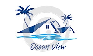 Ocean View, Beach Resort Logo