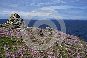 Ocean view with cairn and thrift