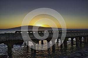 Ocean view of Mala pier and lanai from Maui.