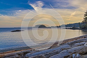 Ocean view from Neck Point park in Nanaimo at sunset, Vancouver