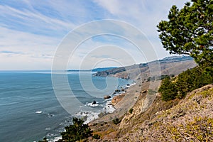 Ocean view from the rocks in California