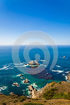 Ocean view from the scenic California Pacific Coast Highway 1