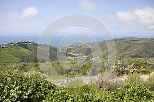 Ocean view from the top of the mountain in Southern California