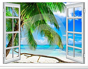 Ocean view window Caribbean Dominican Republic