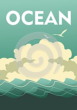 Ocean vintage poster