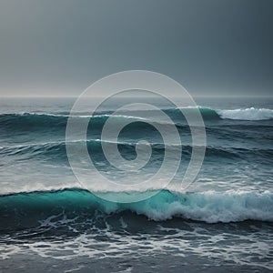 The ocean waits for surfers on a cloudy day.