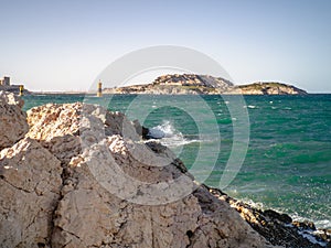 Ocean Water on a sunny Day at old port Vallons des Auffes in Marseille, France