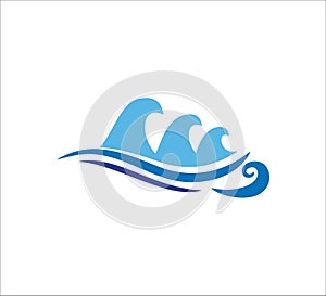 ocean water wave swirl vector logo design for sailing tour and travel business