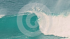 Ocean wave break at the shoreline slow motion