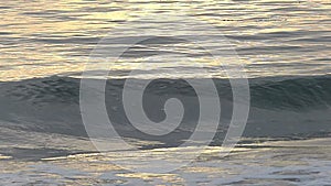 Ocean Wave Breaking on the Beach in Slow Motion