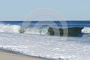 Ocean Wave Breaking on Beach