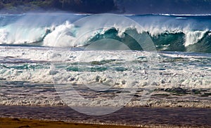 Ocean Wave Breaking Onto Shoreline