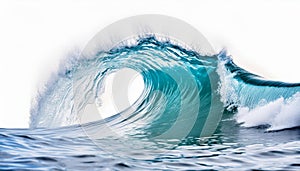 An ocean wave isolated on white background ,generated by AI