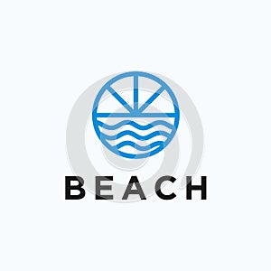 ocean wave logo design vector illustration
