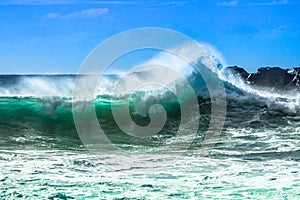 Ocean wave with spray