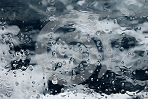 Ocean wave spray at boat window