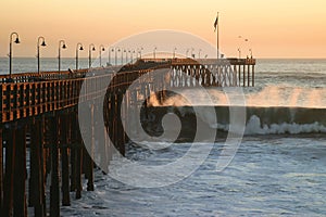 Ocean Wave Storm Pier