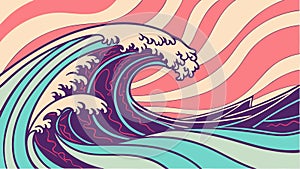 Ocean Wave Swirl Pattern: Nautical and Abstract Design, vector design Generative AI