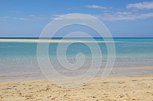 Ocean wave water on beautiful Jandia beach, Morro Jable, Fuerteventura, Canary Islands, Spain