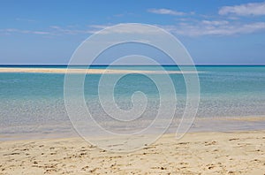 Ocean wave water on beautiful Jandia beach, Morro Jable, Fuerteventura, Canary Islands, Spain