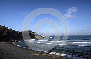 Ocean waves on the beach.