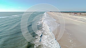 Ocean Waves and Beach on South Shore of Long Island in Winter