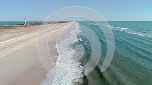 Ocean Waves and Beach on South Shore of Long Island in Winter