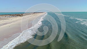 Ocean Waves and Beach on South Shore of Long Island in Winter