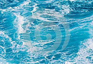 Ocean waves blue background photo