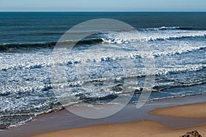 Ocean waves breaking