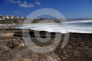 Ocean waves. Coast of Portugal, Ericeira