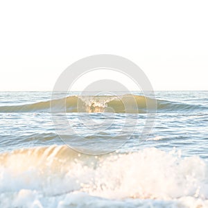 Ocean waves crashing  on the shore