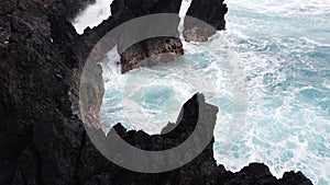 Ocean Waves at Laupahoehoe Point on the Big Island in Hawaii.