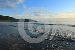 Ocean waves morning sunrise view from Haida Gwaii, BC, Canada. Hawaii of the North.