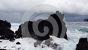 Ocean Waves At Ocean Waves At Laupahoehoe Point On The Big Island In Hawaii