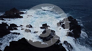 Ocean Waves At Ocean Waves At Laupahoehoe Point On The Big Island In Hawaii