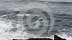 Ocean Waves Overcast Day Depoe Bay Oregon Slow Motion