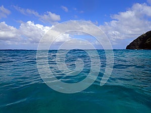 Ocean waves ripple and Makapuu point